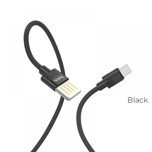[6957531096245] Hoco data cable micro USB nylon 1.2mt black U55
