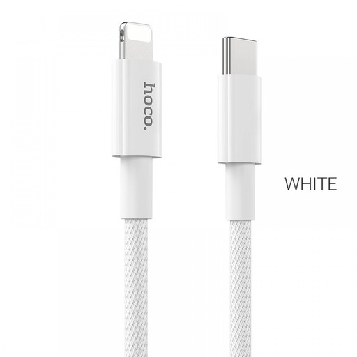 [6931474740892] Hoco data cable Type-C to Lightning 3.0A 1mt fast charger white X56