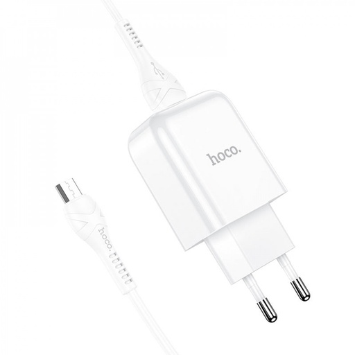 [6931474728852] Hoco USB Caricabatterie 2.1A + Micro USB white cable N2
