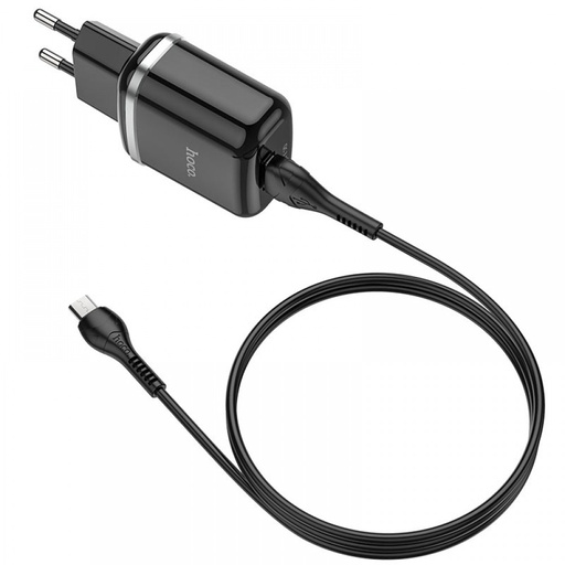 [6931474729361] Hoco USB Caricabatterie 18W + Cavo Dati micro USB black N3