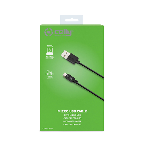 [8021735090496] Data cable MircoUsb Celly USBMICROB 1mt black