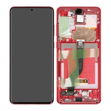 [7901] Samsung Display LCD S20+ SM-G985F S20+ 5G SM-G986F GH82-22145G GH82-22134G Red Con Camera 