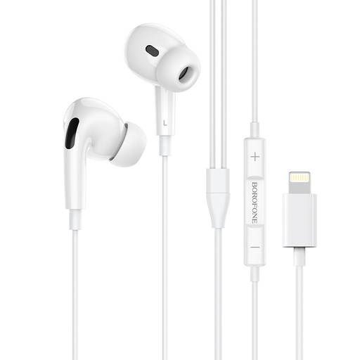 [6931474735256] Borofone Earphones Lightning BM30 Pro white