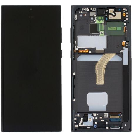 [16495] Samsung Display LCD S22 Ultra 5G SM-S908B Phantom Black GH82-27489A GH82-27488A