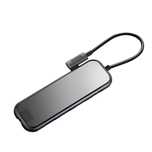 [6953156293045] Baseus Hub USB-C 6 in 1 with 3 USB 3.0, 1 HDMI, 1 RJ45 black CAHUB-DZ0G