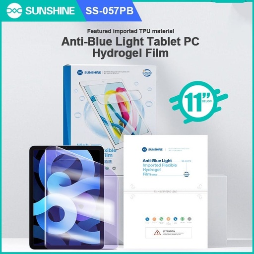 [6971806519741] Sunshine Hydrogel Film Clear Anti-Blue Light for Tablet 11" 10 Pcs SS-057PB