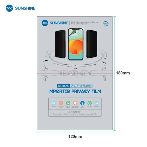 [13461] Sunshine Pellicola Hydrogel Opaca Privacy 25 Pz SS-057S