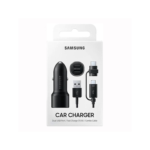 [8806090291593] Samsung car charger 15W 2x ports USB + cable black EP-L1100WBEGWW