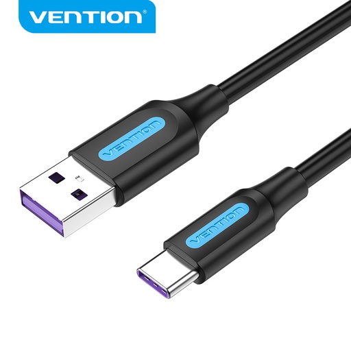 [6922794749504] Vention Data Cable USB to Type-C (1m) 5A PVC Black CORBF