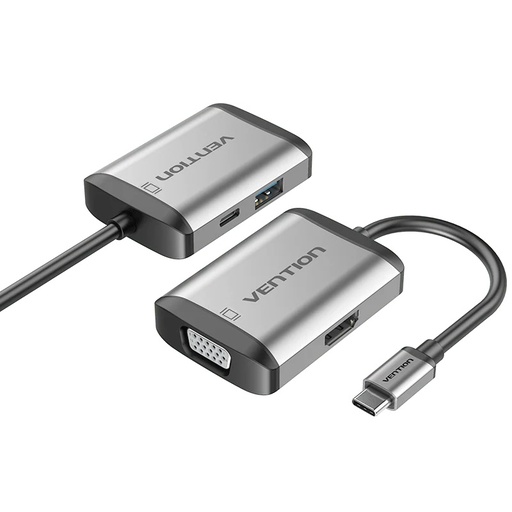 [6922794742567] Vention Hub Type-C 1 HDMI 4K, 1 VGA, 1 USB 3.0, 1 Convertitore PD TFAHB