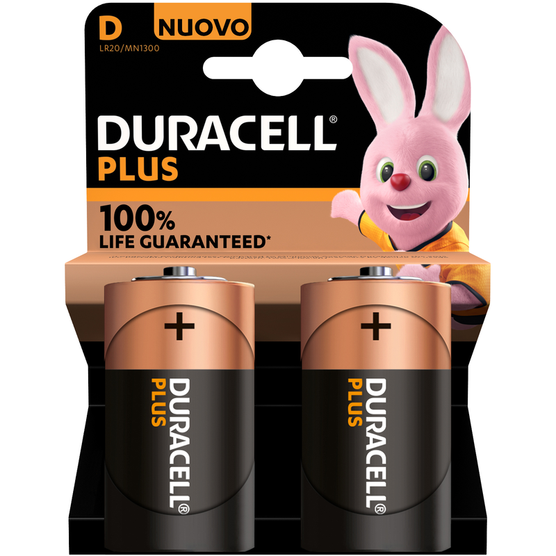 [5000394141988] Duracell Flashlight Battery Plus D +100% LR20 MN1300