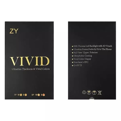 [17916] ZY Display LCD Per iPhone 8 Black Vivid FHD TFT