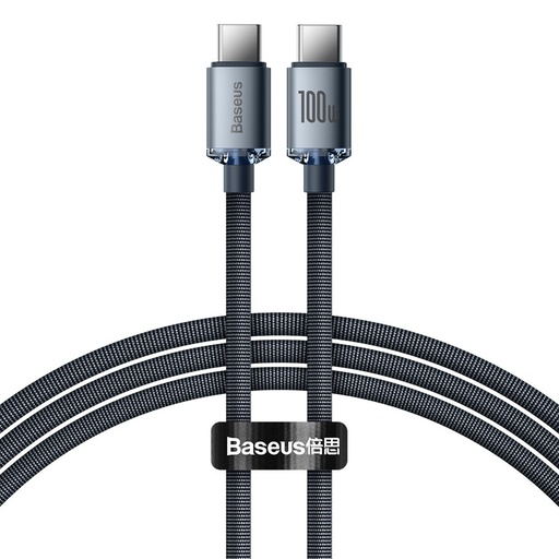 [6932172602864] Baseus Crystal Shine Series data cable Type-C to Type-C 100W 1.2mt black CAJY000601
