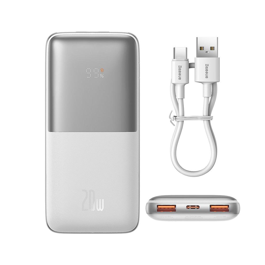 [6932172614577] Baseus Power Bank 10000 mAh 20W bipow pro con display digitale white PPBD040202