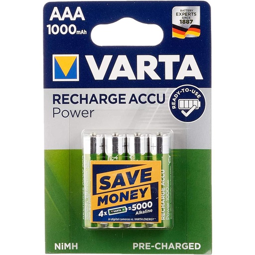 [4008496594382] Varta battery ministilo AAA rechargeable 1000mAh 4pcs HR03