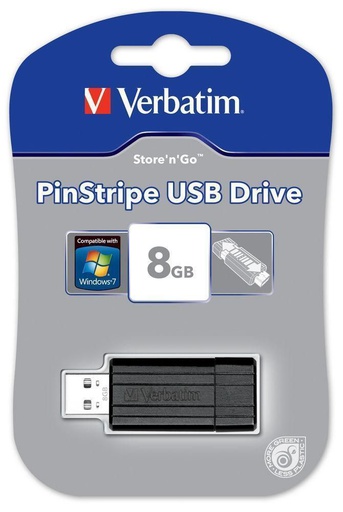 [023942490623] Verbatim PenDrive 8GB 2.0 Pinstripe 49062