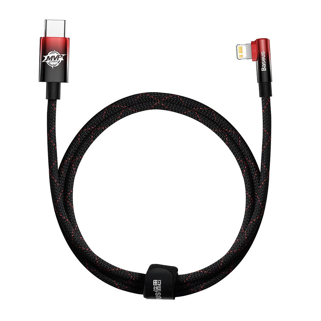 [6932172612344] Baseus MVP 2 Elbow-shaped data cable Type-C to Lightning 20W 1mt red black CAVP000220