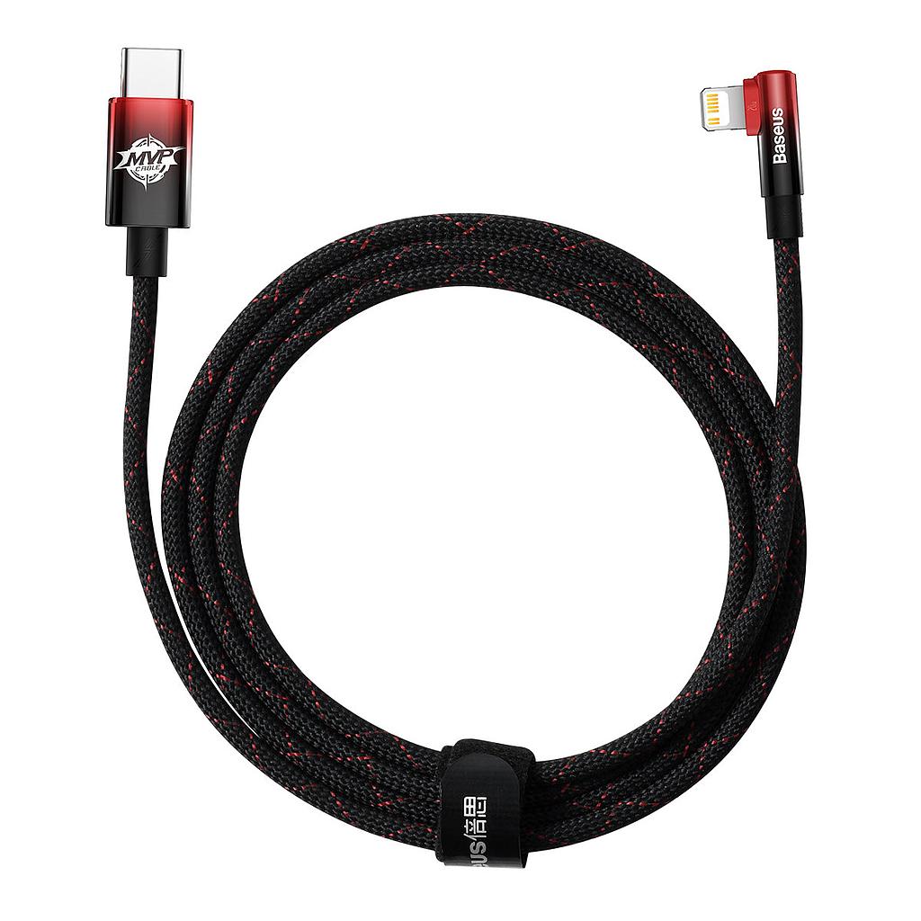 [6932172612382] Baseus MVP 2 Elbow-shaped data cable Type-C to Lightning 20W 2mt red black CAVP000320