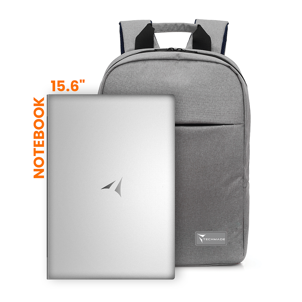 [8099990145176] Techmade laptop backpack 15.6" grey TM-KLB-GY