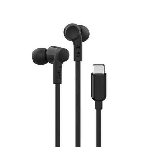 [745883775514] Belkin Earphones Type-C RockStar SoundForm Black G3H0002BTBLK