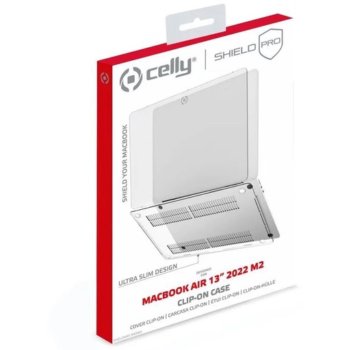[8021735198482] Celly Custodia MacBook Air 13" M2 Clip on trasparente SHIELDAIR13M2