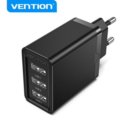 [6922794760851] Vention Caricabatterie 17W 3 porte (USB) black FEAB0-EU