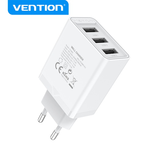 [6922794761582] Vention Caricabatterie 17W 3 porte (USB) white FEAW0-EU