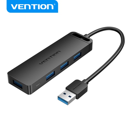 [6922794746626] Vention Hub 5 in 1 con 4 porte USB 3.0 0.15mt black CHLBB