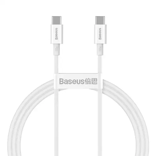 [6953156208452] Baseus Dati Cable Type-C to Type-C (1m) 100W Superior PD White CATYS-B02