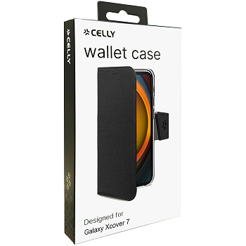 [8021735208419] Celly Case Xcover 7 wallet black WALLY1070