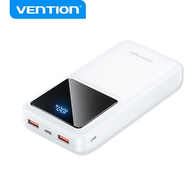 Vention Power Bank 20000mAh 22.5W with Display LED White FHLW0