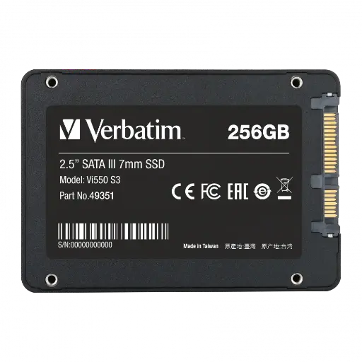 [0023942493518] Verbatim SSD VI550 S3 256GB 2.5" SATA 3 49351