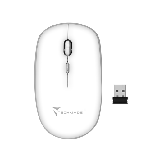 [8099990143554] Techmade Mouse wireless white TM-MUSWN4B-WH