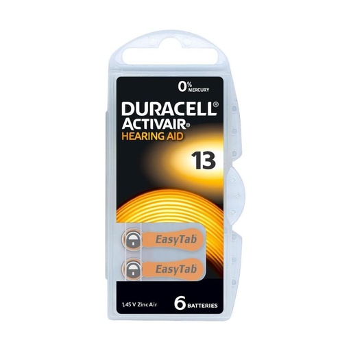 [0104043752174694] Duracell Battery for hearing aids pack of 6 pcs DA13 PR48