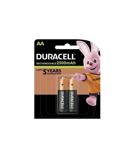 [5000394056978] Duracell Batteria Ricaricabile Stilo AA 2500 mAh confezione 2 pz HR6 DX1500