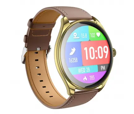 [6942007629003] Hoco Smartwatch With Call Gold Y22