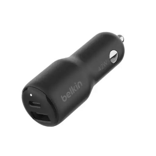 [745883867929] Belkin Charger for Auto 2 Porte (USB+USB-C) 42W Black CCB005BTBK