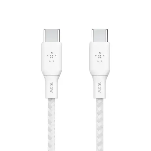 [745883842124] Belkin Data Cable Type-C to Type-C 100W 3 m In Nylon White CAB014BT3MWH