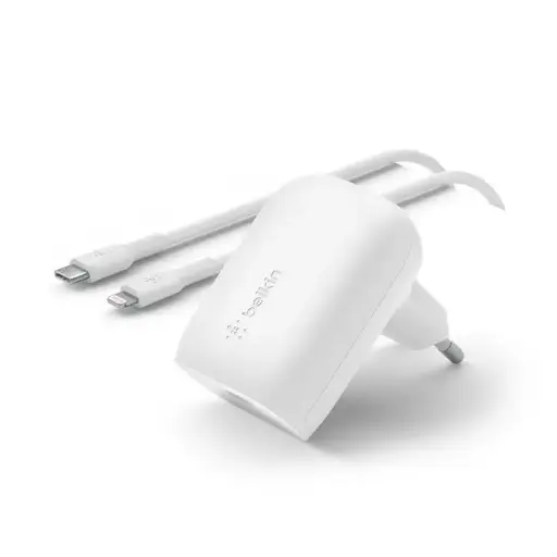 [745883837595] Belkin Charger USB-C 30W + Cable Type-C to Lightning White WCA005VF1MWH-B5