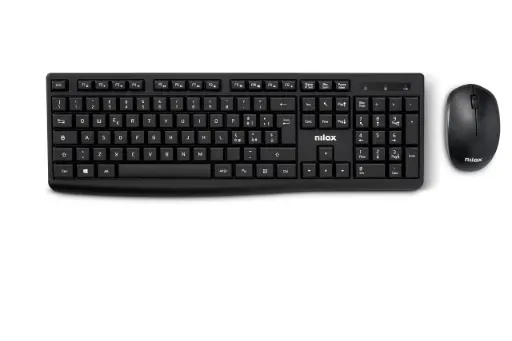 [8431775035232] Nilox Kit Mouse e Tastiera Wireless Black NXKMWIT012