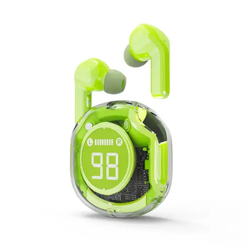 [8716309132367] Gembird Earphones Wireless Transparent Green TWST-01-G