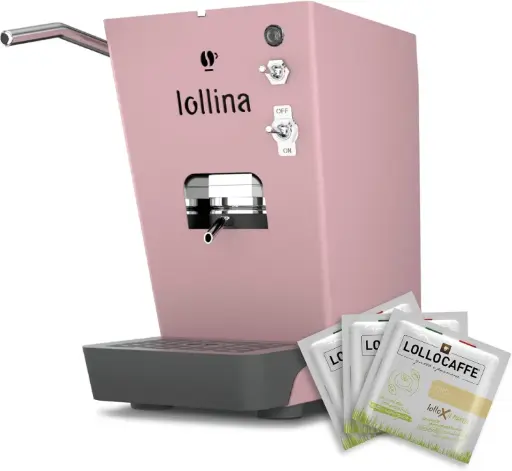 [8052879790768] Lollo Caffè Macchina da Caffè Espresso a Cialde Lollina+ Rosa Pop (40 Cialde Omaggio)