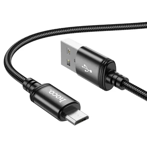 [6931474784346] Hoco Data Cable Micro-USB (1 m) 3.0 In Nylon Black X89M.BK