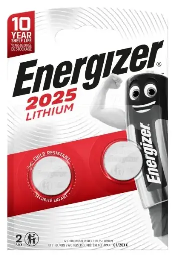 [7638900450330] Energizer Batteria a Bottone litio 3V 2 pz DL2025 CR2025