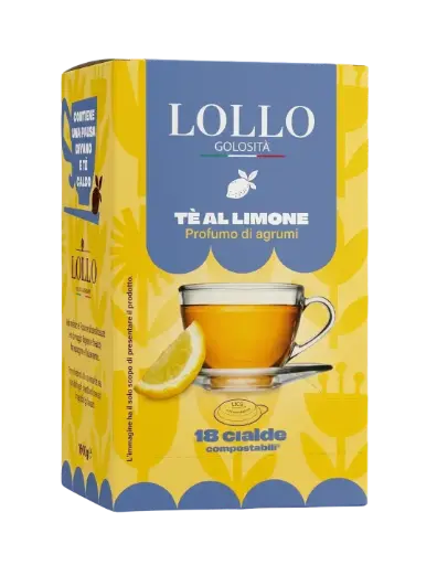 [8034097159930] Lollo Golositè Box Tè in Cialde Gusto Limone 18 Pz