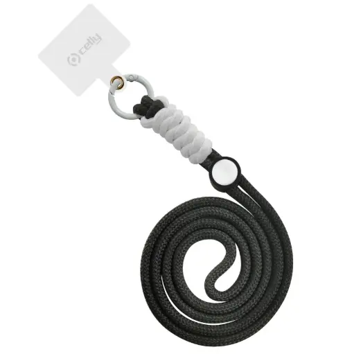[8021735202141] Celly Laccio Da Collo In Nylon Con Badge 1,2 (m) Black LACETNYLBK