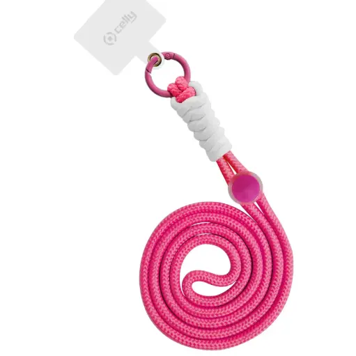 [8021735202172] Celly Laccio Da Collo In Nylon Con Badge 1,2 (m) Pink Fluo LACETNYLPKF