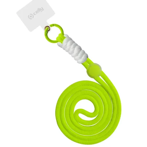 [8021735202158] Celly Laccio Da Collo In Nylon Con Badge 1,2 (m) Yellow Fluo LACETNYLYLF 