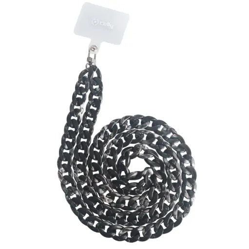[8021735195610] Celly Laccio Da Collo Effetto Marmo Con Badge 1,2 (m) Black LACETMARBLEBK
