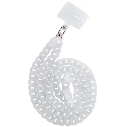 [8021735195511] Celly Laccio Da Collo Effetto Marmo Con Badge 1,2 (m) White LACETMARBLEWH